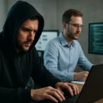 Red teaming szimuláció kiberbiztonsági tesztelés közben.