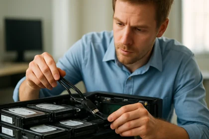 Soros adatátviteli technológia szerelése egy tárolóegységben