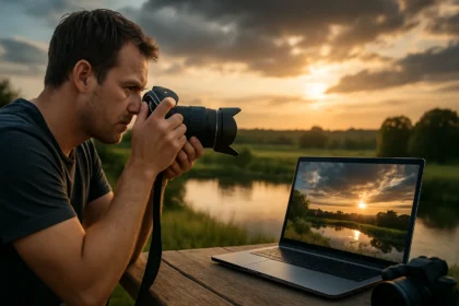 Fotós HDR technológiát használva természetes tájat fényképez