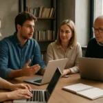 Csoportos megbeszélés elosztott tanulás témában informatikai szakemberekkel.