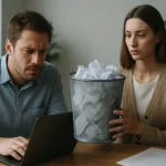 Két ember, akik a hibás adatokról és a GIGO koncepciójáról beszélnek.