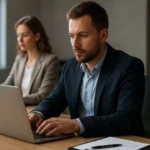 Modern vállalati szakemberek dolgoznak IT megoldásokon