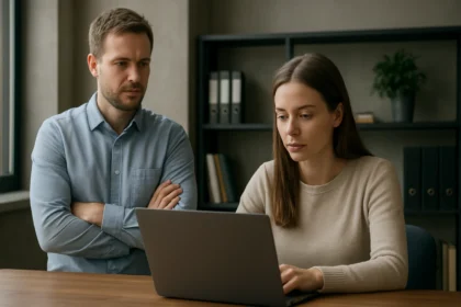 Két szakember az adatbázis-szinkronizációs folyamatról beszélget