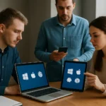 Fejlesztők platformfüggetlen alkalmazásokat használva dolgoznak.