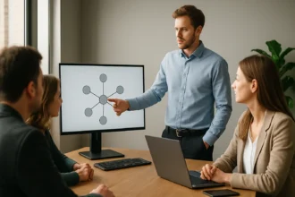 Csillag topológia bemutatása egy prezentáción