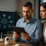 IoT eszközkezelés: szakemberek dolgoznak a hálózatra kapcsolt eszközök menedzsmentjén.