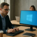 Felhasználó a Windows as a Service operációs rendszeren dolgozik.