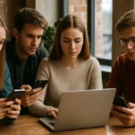 Ifjúsági csoport közösségi média használata a digitális korban