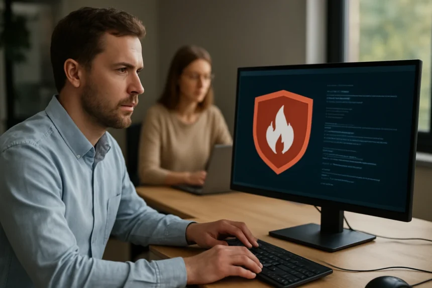 Férfi alkalmazás tűzfal monitorozása szakmai környezetben