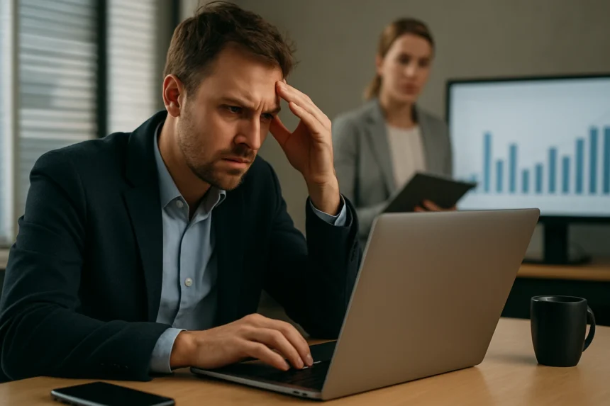 Feszültség egy üzleti megbeszélés során, kockázati kitettség kezelése