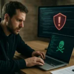 Kiberbiztonsági szakértő dolgozik PoC exploit tesztelésén