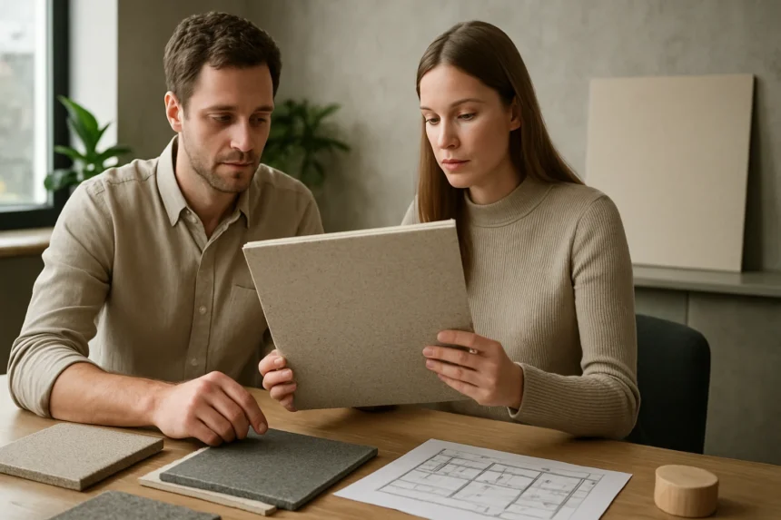 Két tervező az Ecofoam lemezről beszél, belsőépítészeti projekthez