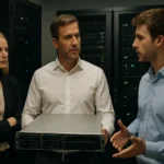 Vblock konvergens infrastruktúra bemutatás a szerverteremben.