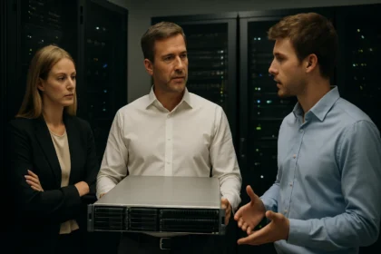 Vblock konvergens infrastruktúra bemutatás a szerverteremben.