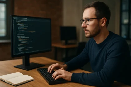 Programozó bitenkénti operátorokat használó számítógépnél.