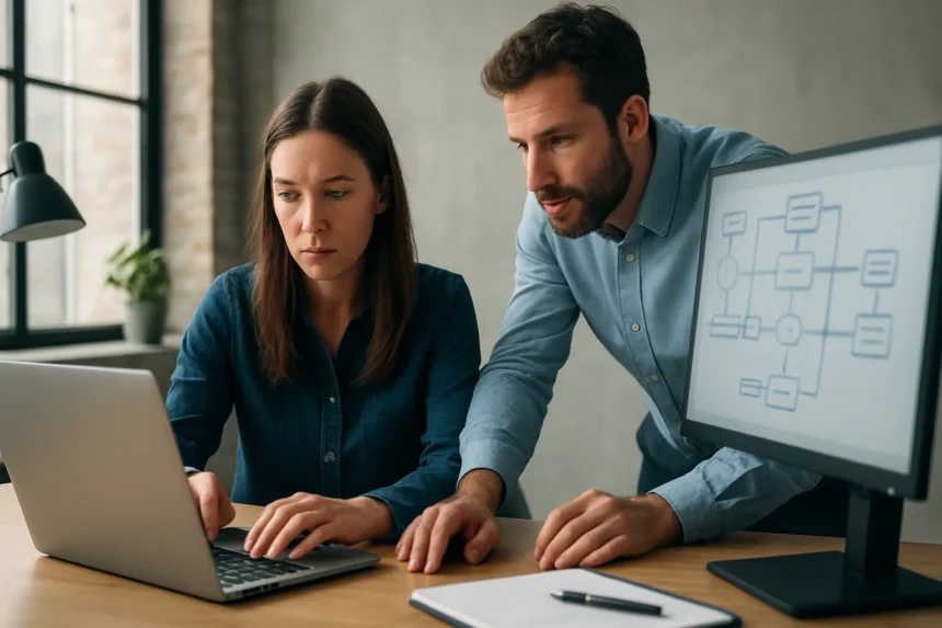 Fejlesztők és üzemeltetők közötti együttműködés DevOps környezetben.