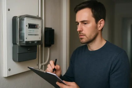 Férfi energiafogyasztás mérése wattórás mérőóránál