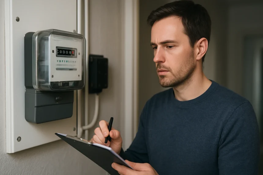 Férfi energiafogyasztás mérése wattórás mérőóránál