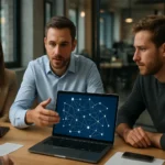 Férfiak és nők találkozója nyílt hálózatépítési témában.