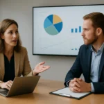 Két szakember megbeszélése az Athenahealth egészségügyi technológiáiról.