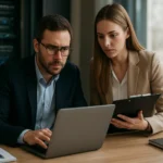 Adatbiztonság szakértők SOC 2 megfelelésen dolgoznak.