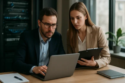Adatbiztonság szakértők SOC 2 megfelelésen dolgoznak.