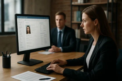 HR szakemberek adatbázis elemzés közben