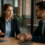 Két üzletember megbeszél egy ügyfélélmény stratégiát