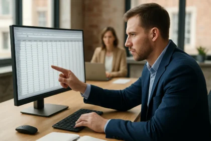 Üzleti táblázatkezelő program használata a számítógépen