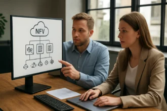 Két szakember a hálózati funkciók virtualizációjáról beszélget