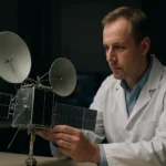 Műhold makett és kutató laboratóriumi környezetben