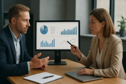 Ügyfélelemzés megbeszélése adatok és grafikonok elemzésével