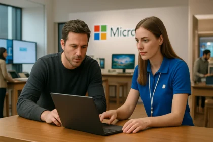 Microsoft Store ügyfélszolgálati élmény virtuális bemutatója.