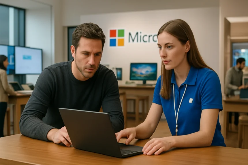 Microsoft Store ügyfélszolgálati élmény virtuális bemutatója.