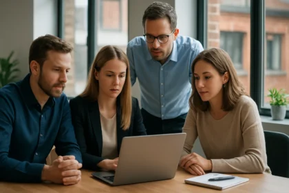 A csoportmunka bemutatása Yammer platformon, kollaborációs ülés során.