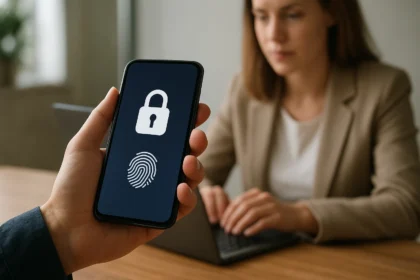 Jelszó nélküli hitelesítés mobilalkalmazás jelenete