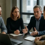 csoportos megbeszélés IT szakemberekkel, Phoenix Project kontextusban