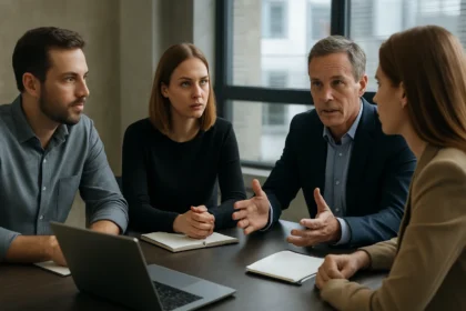 csoportos megbeszélés IT szakemberekkel, Phoenix Project kontextusban