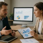 IT teljesítménymenedzsment megbeszélése grafikonokkal