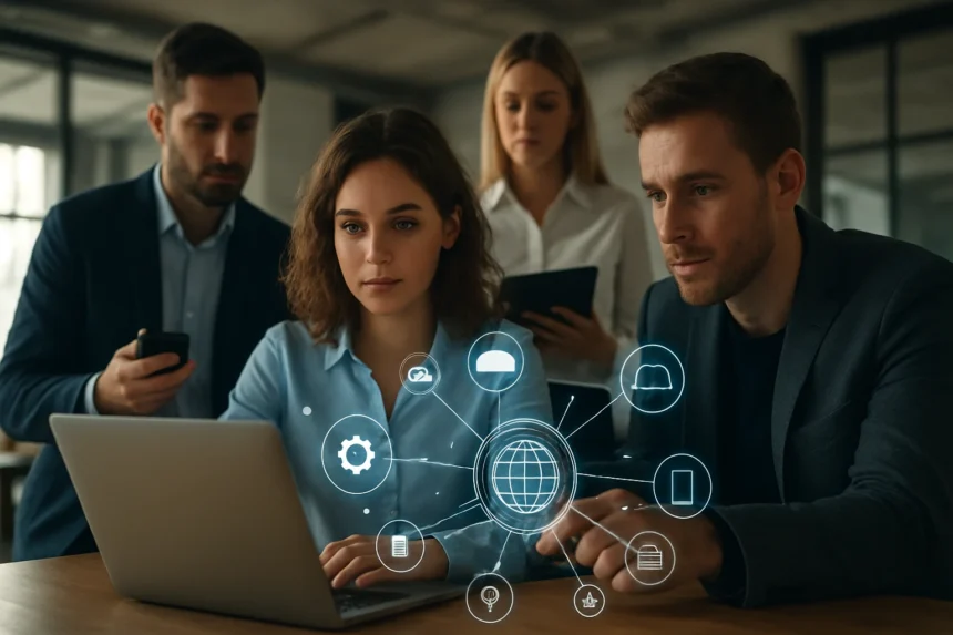 Csapat munka a digitális technológiák és konvergencia témájában.