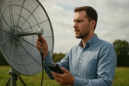 Férfi antenna használata elektromágneses hullámok műsorszórásához