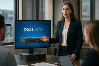 Dell EMC prezentáció egy technológiai cég irodájában