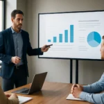 Prezentációs szoftver használata üzleti prezentáción