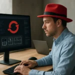 Fejlesztő a Red Hat OpenShift platformon dolgozik.