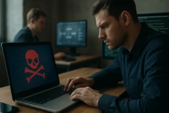 Kiberbiztonsági szakértő, aki a támadás vektorait elemzi