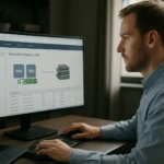 Férfi virtualizációs rendszert kezel VMware vSphere HA alkalmazásával