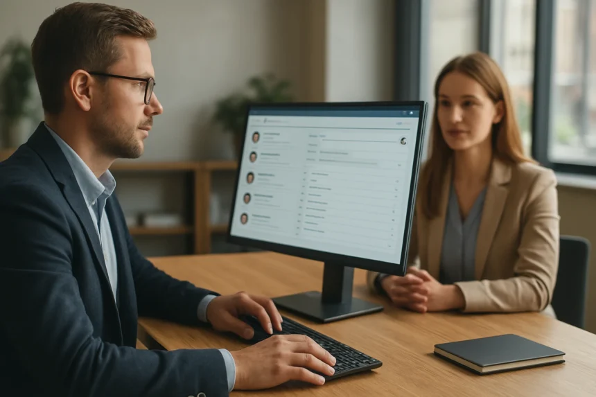 HR szakemberek toborzáskezelő rendszert használva