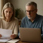 Idősebb pár, aki egyéni nyugdíjszámláról tájékozódik