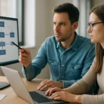 Két programozó komponensalapú fejlesztéssel kapcsolatos brainstormingot tart