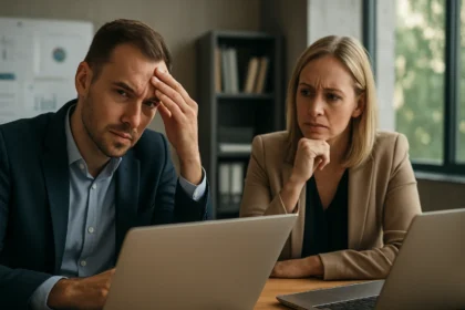 IT döntéshozatalban elgondolkodó üzleti szakemberek